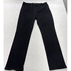 Levis 724 Jeans Womens 32 Black Denim Straight Leg High Rise Cotton Stretch